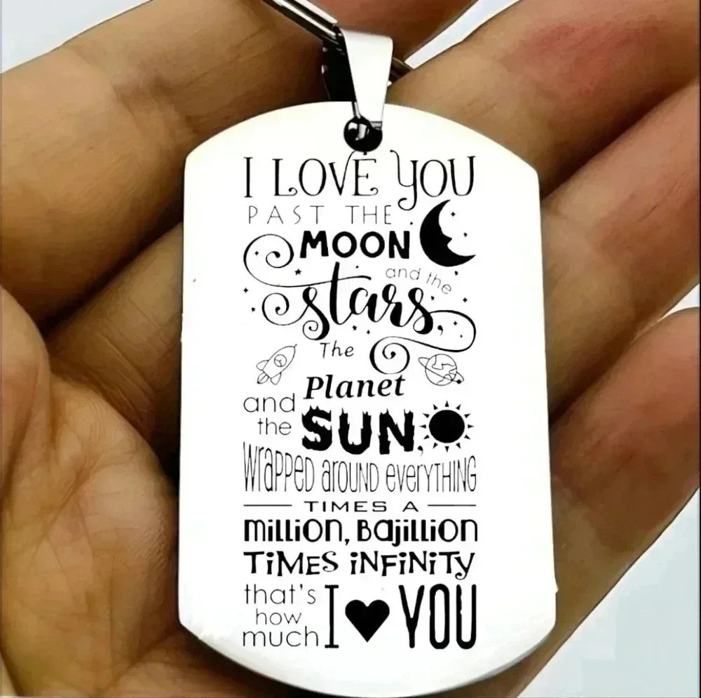 I love you to the moon star..... Keychain love